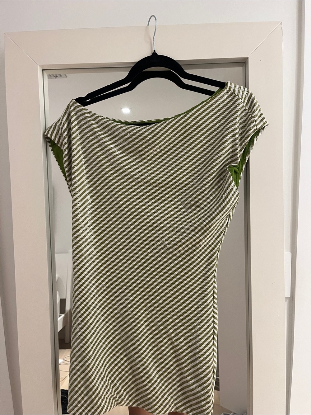 Princess Polly Olive Green and Cream Striped Mini Dress